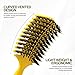 COCCO Aura Vent Boar Brush | Vented Dual-Curved Design for Faster Drying, Effortless Detangling & Shine, Boar + Nylon Bristles, Ergonomic Comfort Handle for Wet & Dry Hair Styling - Yellow