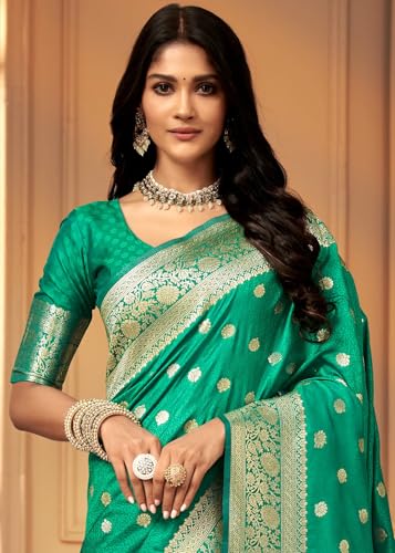 Image of C J Enterprise Women's Banarasi Saree Pure Kanjivaram Style Silk Saree With Blouse Piece for Wedding (Pari 121)