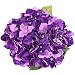 Luyue 5 Big Heads Artificial Silk Hydrangea Bouquet Fake Flowers Arrangement Home Wedding decor (Dark Purple)