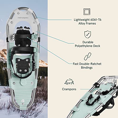 Image of Retrospec Drifter Snowshoes & Trekking Poles Bundle with Adjustable Bindings - Lightweight Aluminum Snow Shoes for Women & Men - All Terrain Hiking & Winter Sports