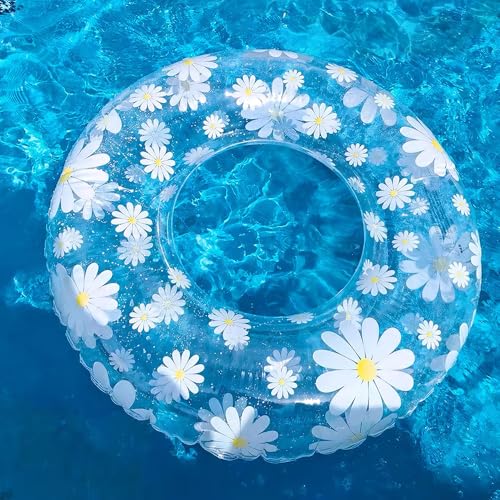 浮き輪 うきわ 浮輪 フロート大人用 かわいいデイジー O型 大きい 半透明 水遊び用 スイミング 海 プール 海水浴 ビーチ 夏休み 海外 旅行 アウトドア
