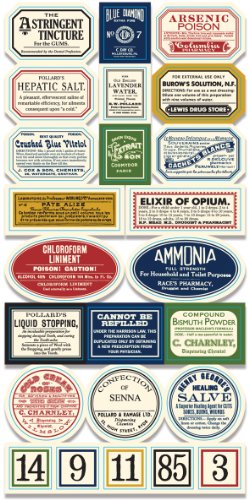 7gypsies 17914 Apothecary Label, Vintage