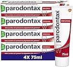 Parodontax Dentifrice Pâte Original , Action Anti-tartre, Aide à Arrêter et Prévenir Le Saignement Des Gencives, Lot de 4x75ml