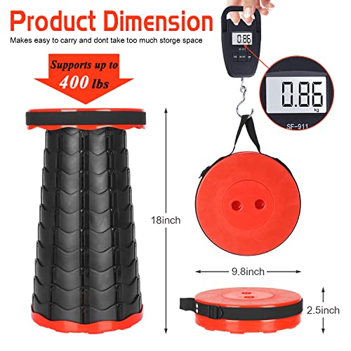 Esup 2 Pack Folding Camping Stool, Collapsible Stool Portable Lightweight Retractable Folding Stools Seat Fishing Outdoors Indoors Kitchen Max Load 400Lbs (2) #TOP2