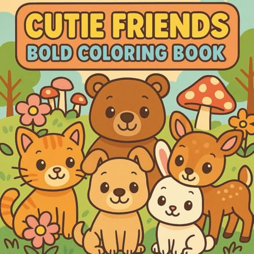Cutie Friends: Bold Coloring Book