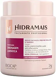Creme de Massagem Profissional Hidramais 1kg – Alta Lubrificação e Deslizamento para Drenagem Linfática e Modeladora, Não Oleoso, Pele Macia e Hidrata
