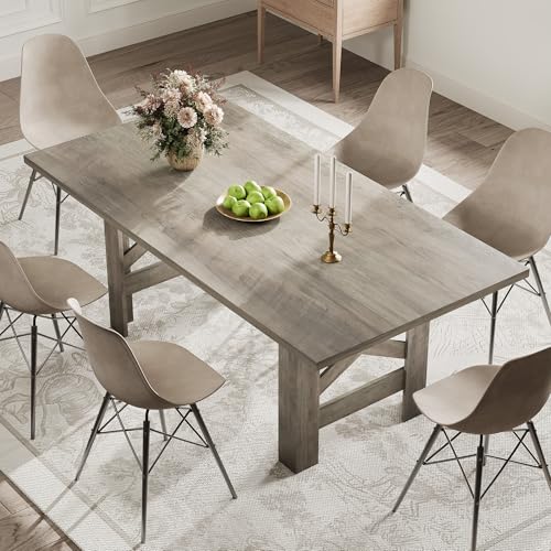 IDEALHOUSE Dining Table for 6-8 Rustic Gray