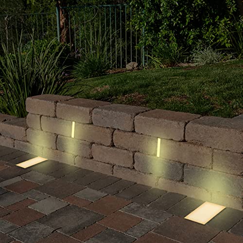 Image of LUMENGY Paver Light Slim 0.5x4 Inch (0.47x3.93), 2700K Warm White, Glare-Free Linear Lighting for Driveways, Walkways and Paver Borders, 12V Hardwired, IP67 Waterproof, Drive-Over Rated