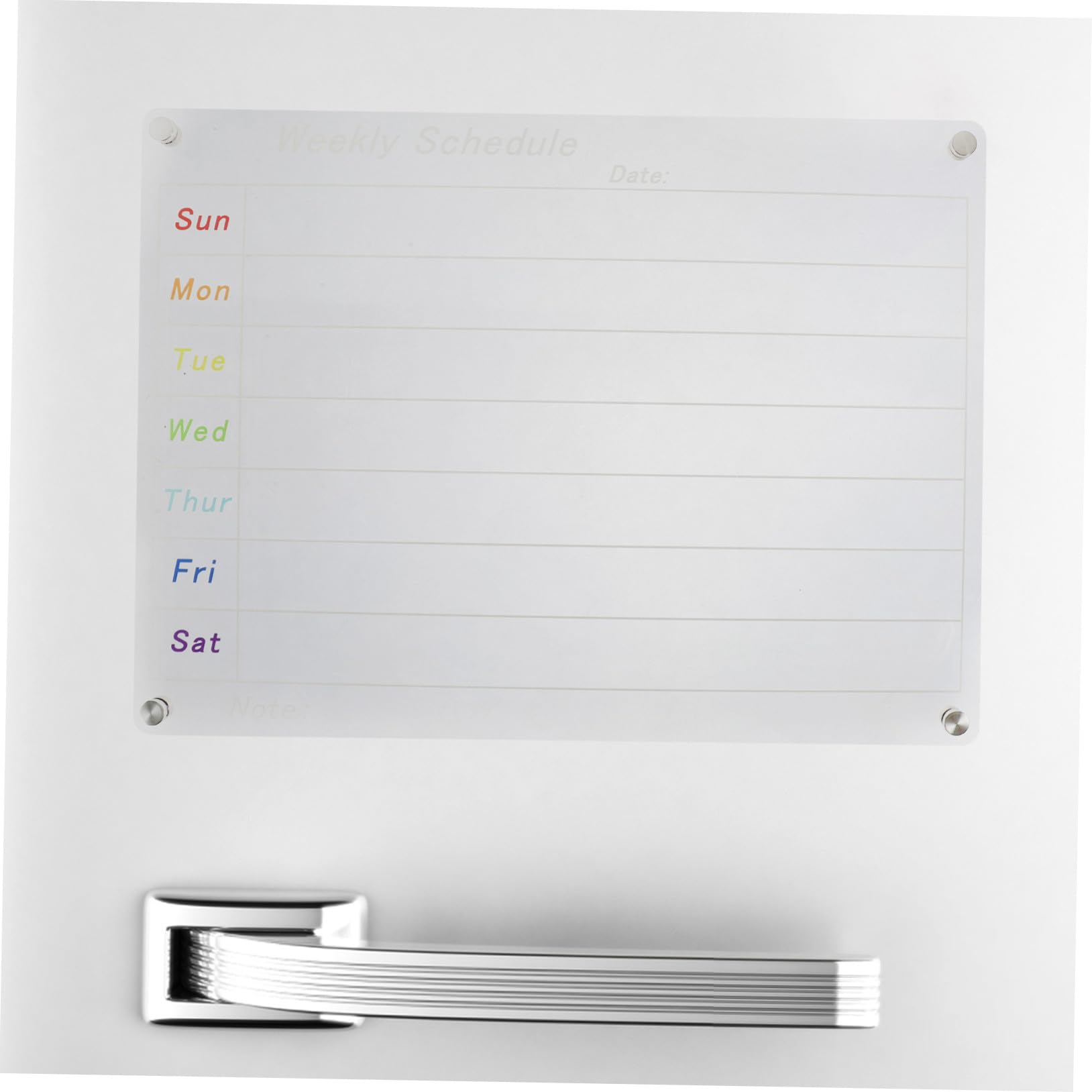 Transparenter Acryl Wochenplaner Abwischbare Planungstafel für Küche Kühlschrank Magnettafel mit Terminplanungs-whiteboard Wiederverwendbar und Einfach zu Bedienen
