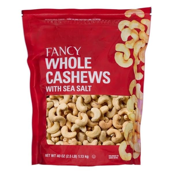 Fancy Whole Cashews, Premium Roasted Cashews, Crunchy & Delicious, Perfect for Snacking, Baking, and Gifts , Each cashew is carefully selected to ensure consistent size, quality, and flavor , Perfect for everyday snacking, baking, cooking, or adding to trail mixes. [ 40 oz , 2.5 lb ]