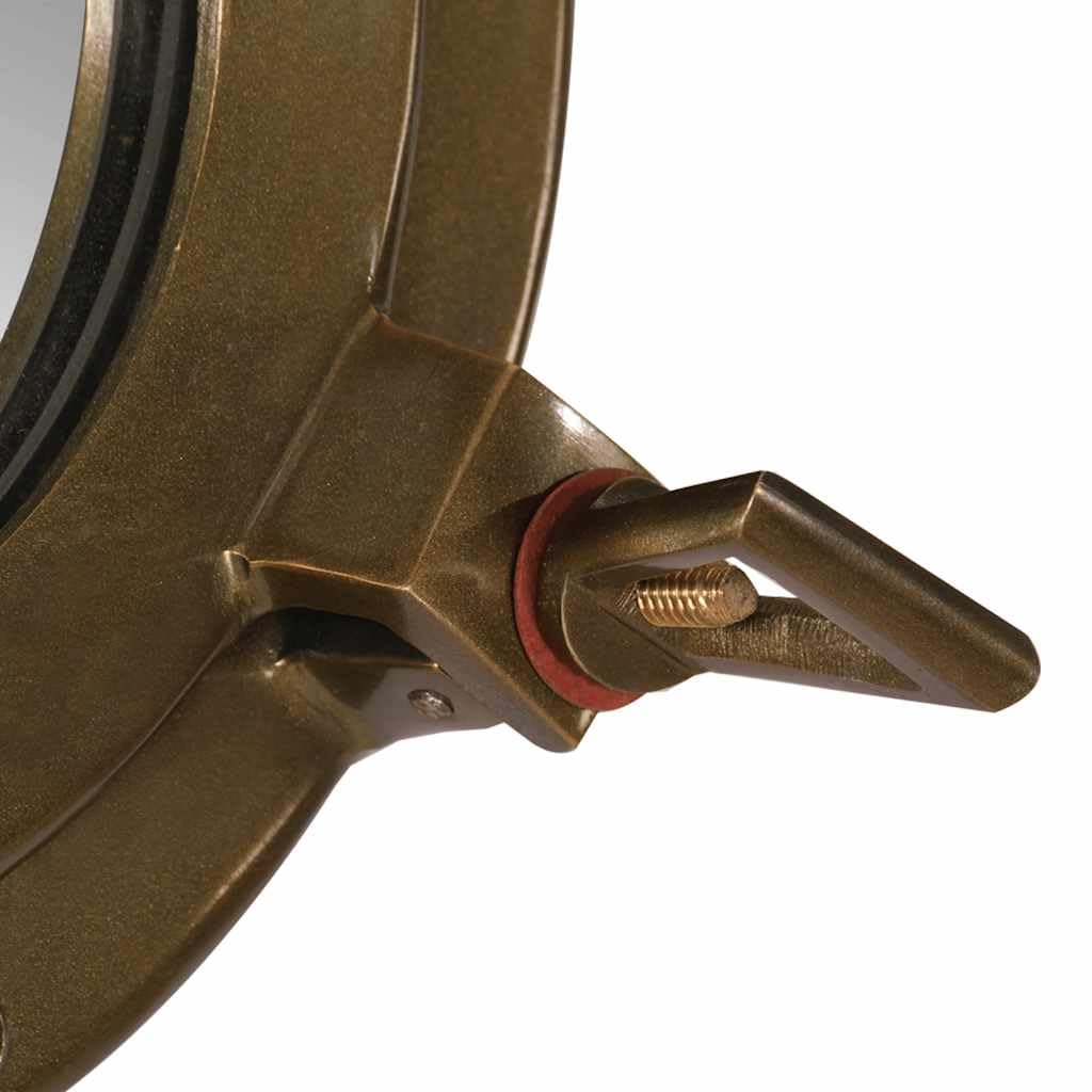 Espejo de ojo de buey para pared, diámetro 23 cm, aluminio y cristal