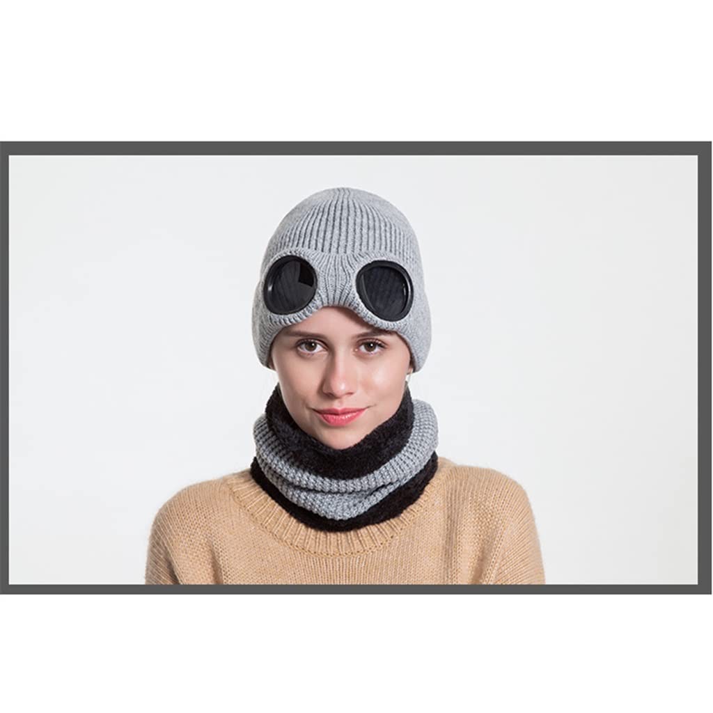 Czapki zimowe damskie Czapki gruba ciepła czapka Skullies Czapka damska czapka na zewnątrz apaszka (kolor: C, rozmiar: jeden rozmiar)