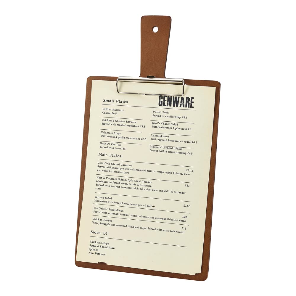 Genware DS39015 - Tabla de madera para menú, tamaño A4, 6 unidades