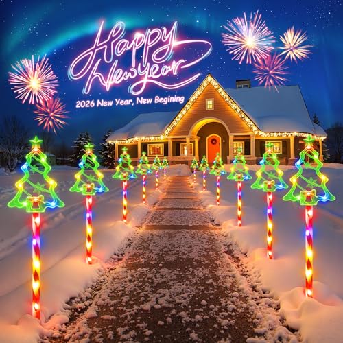 GEARLITE Weihnachtsbeleuchtung Außen Solar 10 Stück, 102 LED...