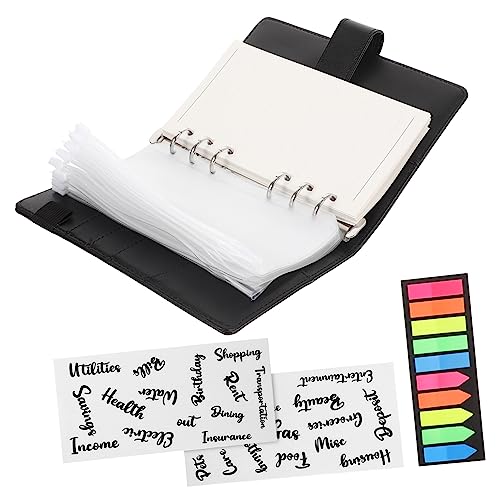 HOODANCOS 活??予算 携帯型バインダー ウェブル 予算管理ノート 透明ポケットとカテゴリラベル付き 家計簿 旅行や日常使いに