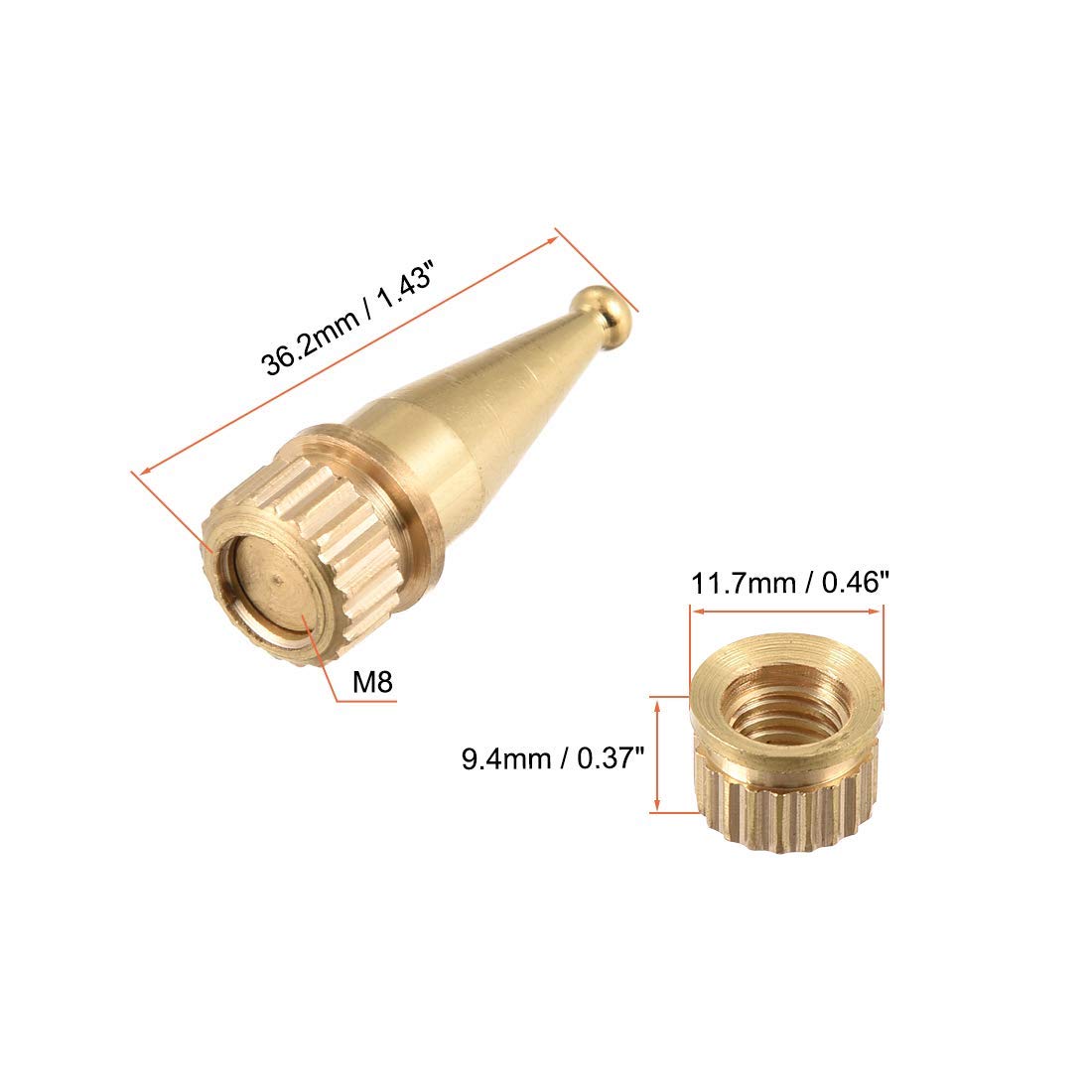 Sjlerst Pieds de haut-parleur 8 PCS Copper Enceinte Suspension Spinkes