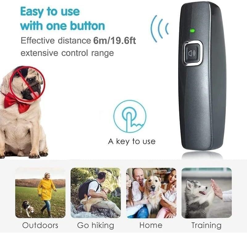 Nouveau Dispositif Anti-aboiement for Chien, à ultrasons, dresseur de Portable Rechargeable, portée contrôle Efficace 32 Pieds