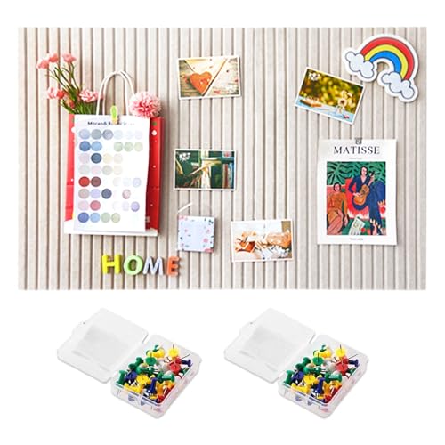 Luckwaii Tablón de corcho de fieltro, 60 x 40 cm, láminas de fieltro autoadhesivas, pared de corcho con 70 agujas, 9 mm de grosor, tablero de corcho, plegable para fotos con cinta adhesiva