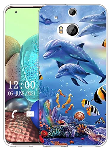 Sunrive Coque Compatible avec HTC One M9 Plus, Silicone Étui Housse Protecteur Souple Gel Transparent Back Case(X Baleine)+ Stylet OFFERTS