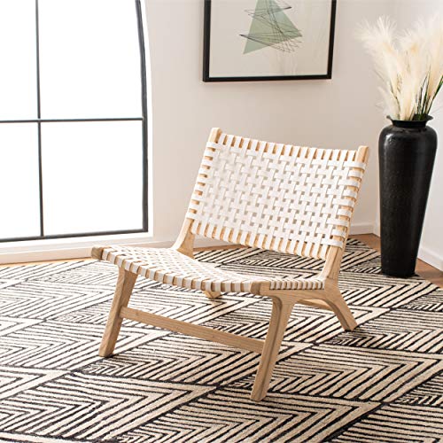 Safavieh Home Luna Natural and White Leather Woven...