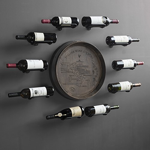 Rustic State Wall Mount Custom Design Iron Wine Bottle Holder Rack for All Adult Beverages or Liquor Set of 10 Black - Thumbnail 4