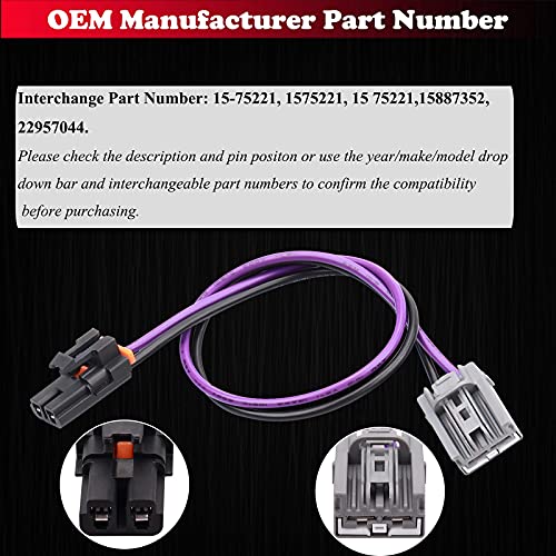 15-75221 1575221 15 75221 GM Equipment Blower Motor Wiring Harness, 15887352 Silverado Fan GM AC Harness Blower Motor Connector Compatible with GMC Sierra Yukon Xl Chevy Tahoe Suburban Hummer H2 - Thumbnail 2