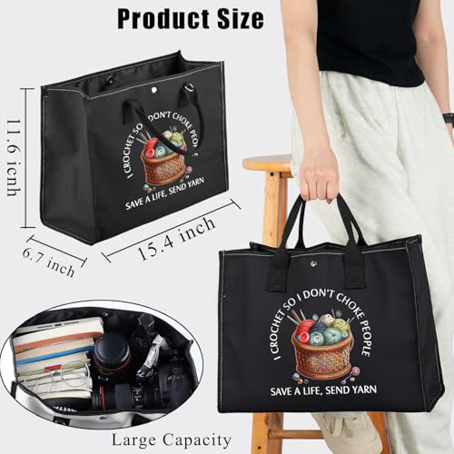 Sac fourre-tout crochet cadeau humoristique pour couturière et adepte du fait-main en coton
