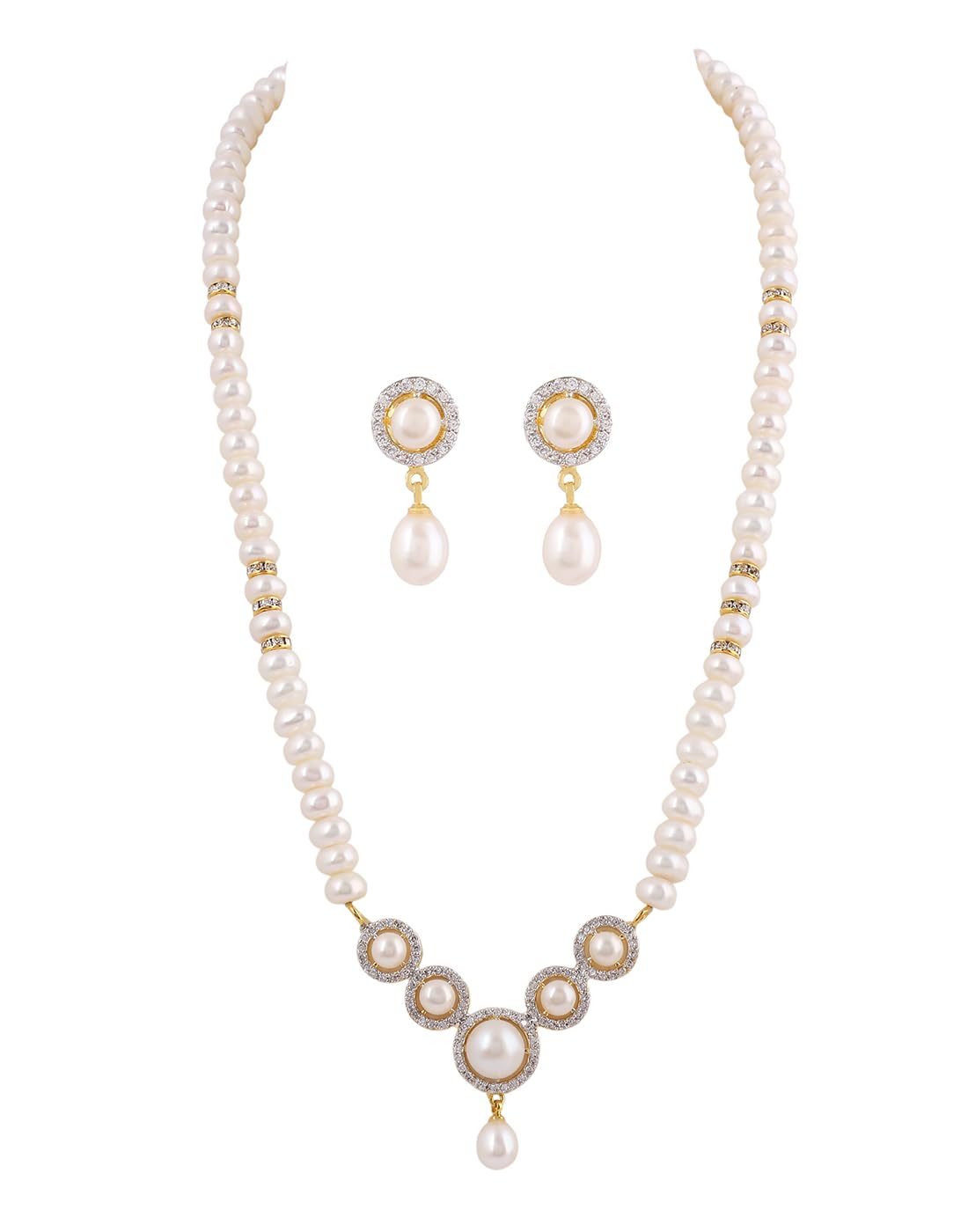 Real Natural Fresh Water Hyderabadi Pearls Moti Set With Certificate For Women Girls