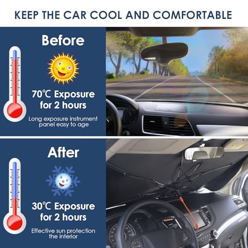 Pare-soleil voiture pliable 140 * 74cm pare-brise avant anti-UV