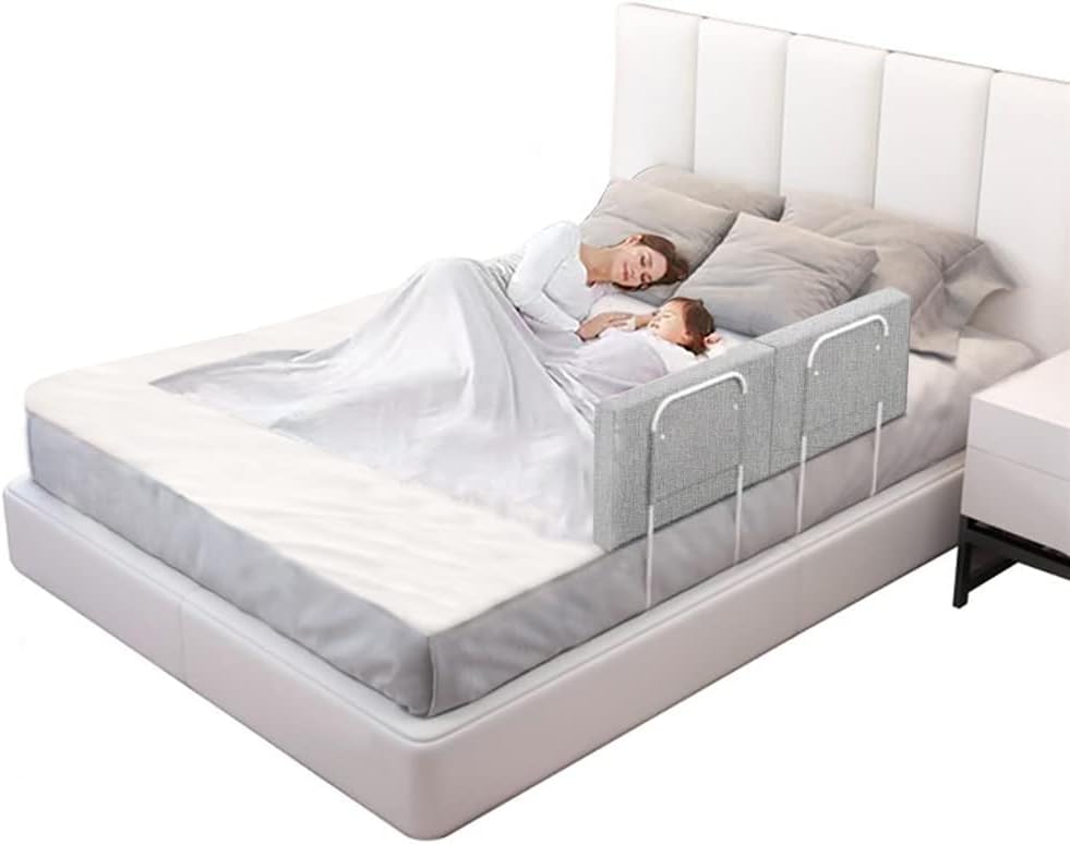 Bed Rail Bumpers for Toddlers, for Elderly Adults Safety, Bed Side Guard Rails for Kids, Twin?Queen & King Full Size Beds?Gray, 2 Packs? 2 packs Grey