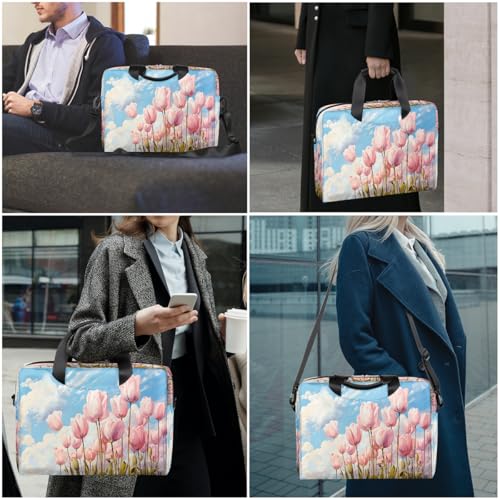 Bolso para portátil Watercolor Tulip 16 pulgadas miniatura 7