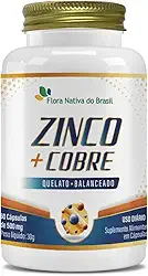 Zinco + Cobre Quelato 60 Capsulas 500mg Flora Nativa