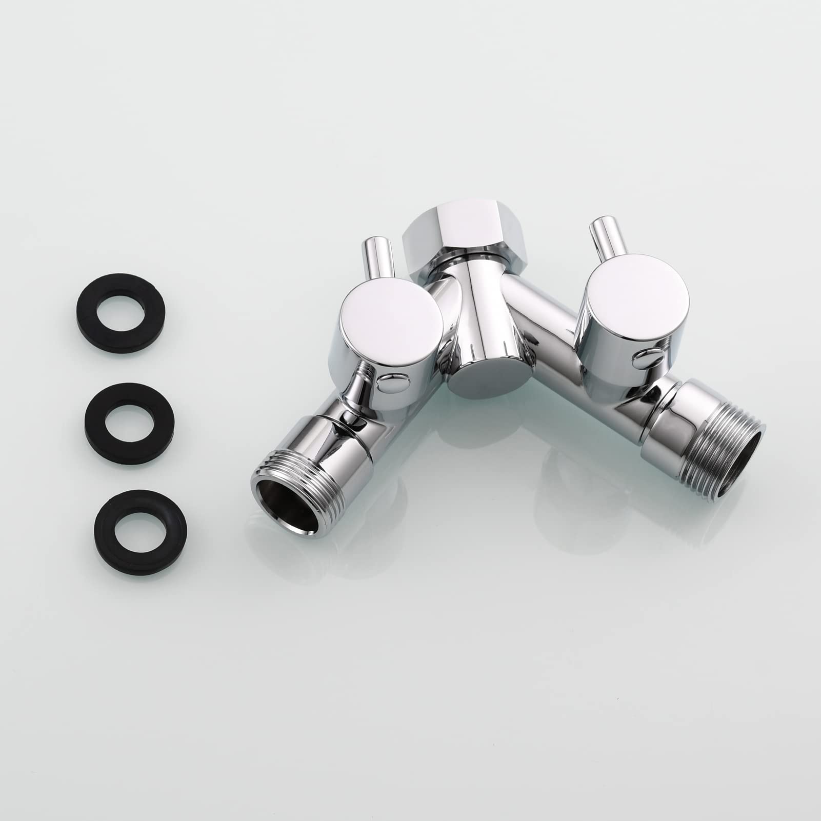 Tecmolog Distributore a 4 Vie in Ottone Connettore a Y Sdoppiatore Rubinetto per Tubo da Giardino Cromato, DSF015A