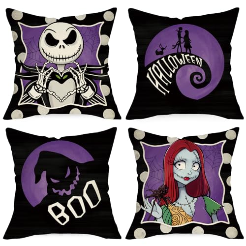 Ussap Halloween Decorative Throw Pillow Covers 20 x 20 Set of 4