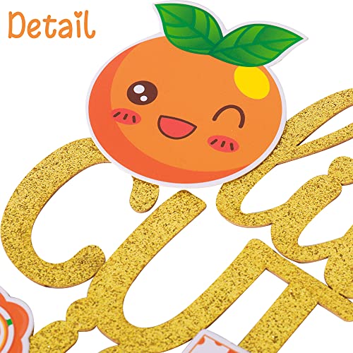 A Little Cutie Is On The Way Cake Topper Orange Theme Birthday Party Cake Decorations Glittery Little Cutie Cake Topper Decorations For Fruit Citrus Theme Party Gender Reveal Baby Shower Supplies #TOP2