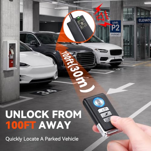 LNKERCO Steering Wheel Lock with Remote Alarm