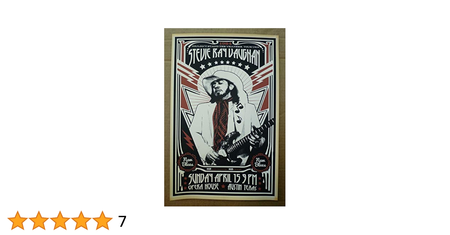 Amazon.com: Stevie Ray Vaughan 11x17 POSTER April 15 1984
