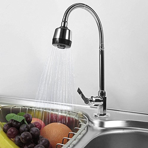Garosa Zinc Alloy Kitchen Faucet with 360 Degree Rotate Single-Handle Mixer Sink Water Tap Sprayer with Flexible Spout for Home Basin Faucet - Image 3