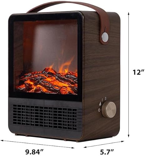 Miniatura 3 de Hearth Brands Calentador de espacio portátil con chimenea eléctrica con efecto de llama 3D, 1500 W, esfera de termostato ajustable, sensor de