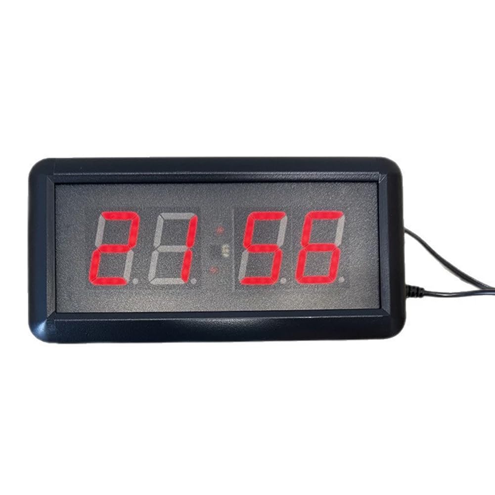 EU Plug LED Countdown Stopwatch Digital Wall Clock with Button Remote Control, Reset to Race Timer 10cm Big Button