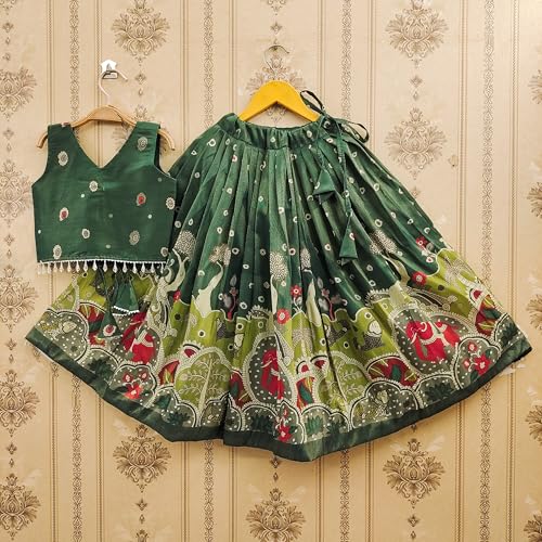 Image of Girls Simar Soft Silk New Traditional Printed Readymade Lehenga Choli -Ethnic Wear Wedding Outfits (Suitable For Girls 2 To 8 Year)