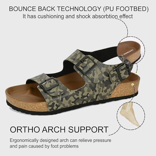 Image of Centrino Men's Berkin-Style Slip-On Sandals | Open Toe Design | Soft PU Footbed | Lightweight & Comfortable | Arch Support | On-Grip Sole | Casual Outdoor Wear (9215)