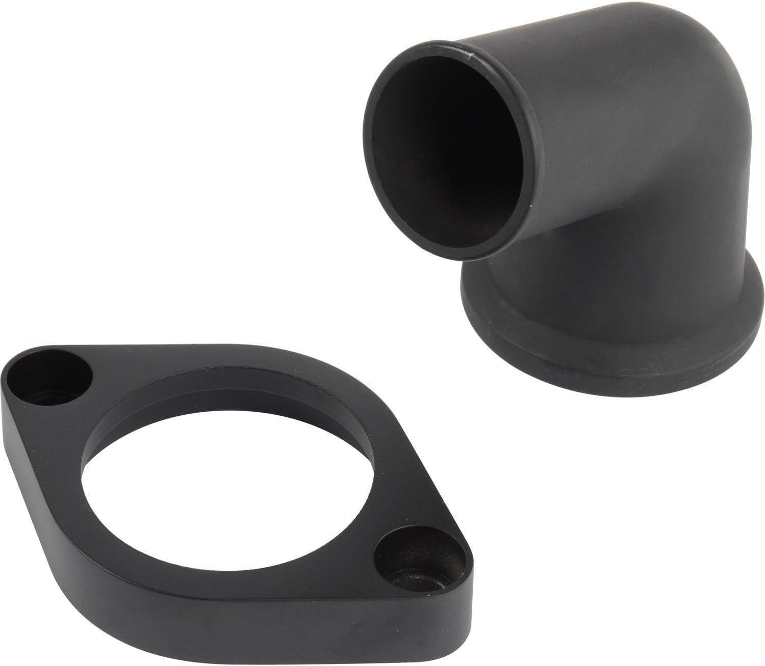 JEGS Aluminum Thermostat Housing | Fits Small And Big Block Chevy Engines | For 1-1/2 � Radiator Hose | Includes Hardware And Thermostat O-Ring Seal | 90 Degree Swivel | Black