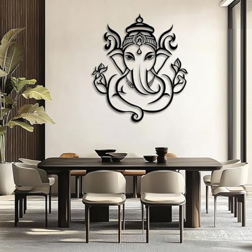 Metal Ganesha Wall Decor,Ganesha Metal Wall Art,Modern Hindu Large Wall