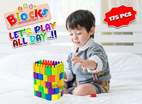 Image of Zest 4 Toyz Building Blocks for Kids 175 Pieces Construction Toy Puzzle Game Creative Building Set Educational Learning Activity Blocks Brain Development Toy for Boys Girls 3+ Years