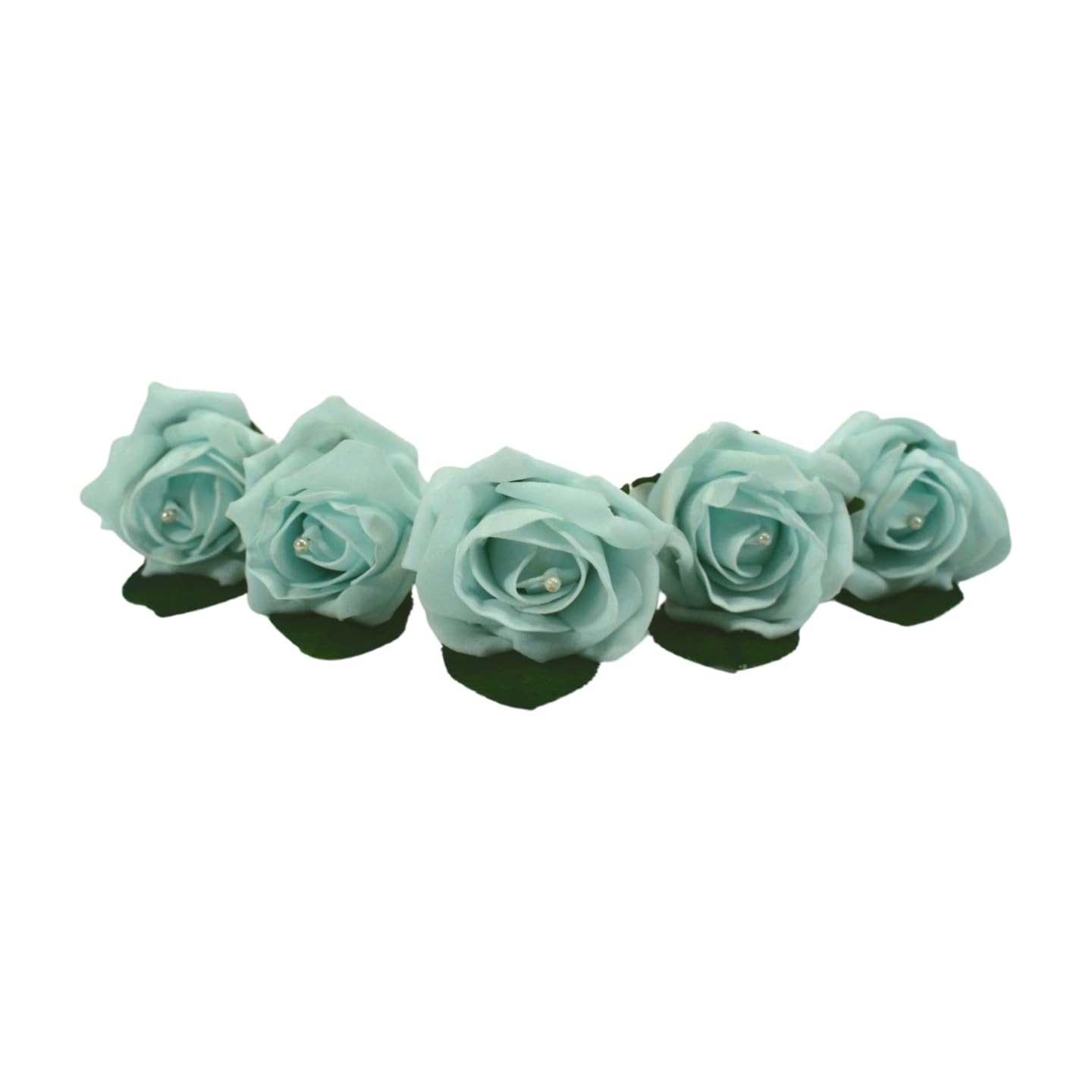 Shimmer-hj 20 Peppermint Rose Buttonholes, Boutonniere, Corsage with Pearl centre, handmade artificial flowers - Perfect for Bride, Groom, Bridesmaid & Guests - Wedding, Reception, Party, Prom — image 1