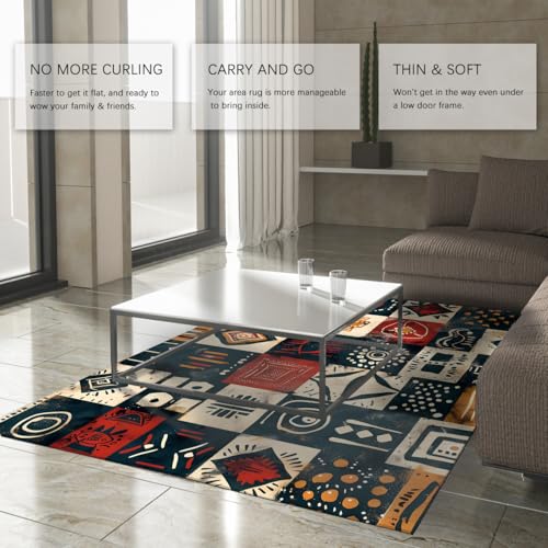 Tapis antidérapant lavable 60x120 style ethnique et rétro chic - 4