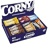 Corny Mix Box | Müsliriegel, Haferriegel und Nussriegel Thekendisplay | Office Verpflegung | 64 Riegel | 8 Sorten
