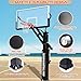 DEFULION 72 Inch Inground Basketball Hoop with Tempered Glass Backboard and 7.2 inch Square Pole Adjust Height from 5.4 Ft to 10 Ft with 3.8 Ft - 4.4 Ft Overhang for All Levels of Play