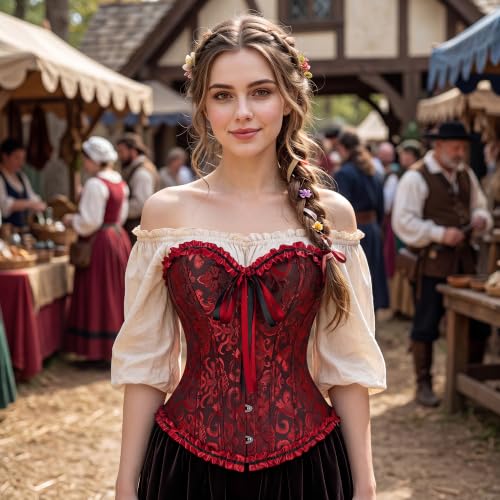 Image of frawirshau Women's Overbust Costume Corset Renaissance Victorian
